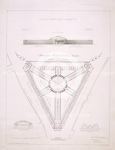 Design for Knightsbridge Market, London, c1840. Artist: JR Jobbins