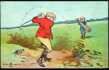 Golfing cartoon, c1920s. Artist: Unknown