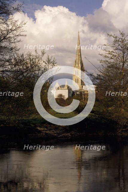 Salisbury Cathedral from the south west, Salisbury, Wiltshire, 1999. Artist: Unknown