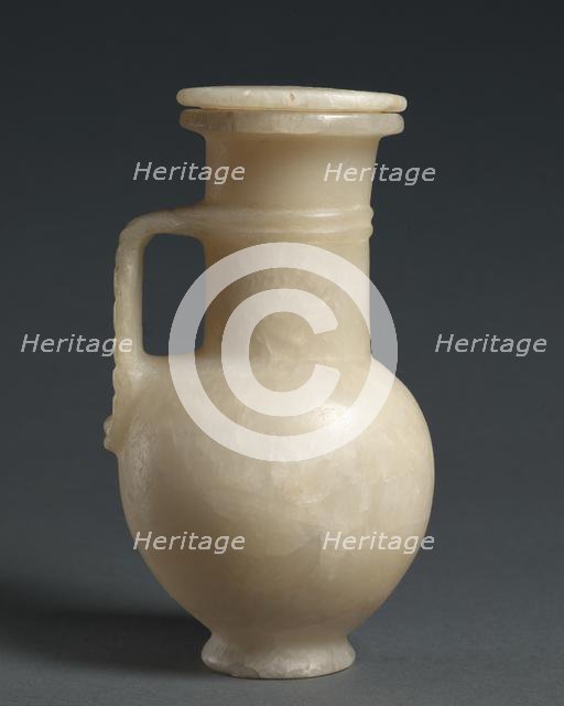 Long-Necked Flask with Strap Handle and Lid, 1401-1353 BC. Creator: Unknown.