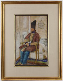 Portrait of 'Ali Quli Mirza, I'tizad al-Saltana, dated A.H. 1273/A.D. 1856-7. Creator: Abu'l Hasan Ghaffari.