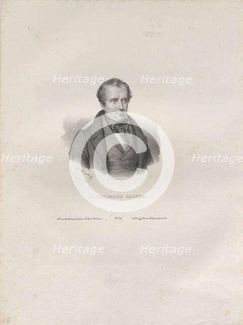 Portrait of the writer James Fenimore Cooper (1789-1851), c. 1840. Creator: Maurin, Antoine (1793-1860).