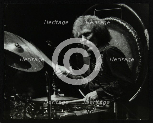 Drummer Ginger Baker performing at the Forum Theatre, Hatfield, Hertfordshire, 1980. Artist: Denis Williams