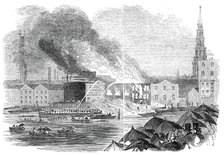 Conflagration at Sir C. Price's Wharf, Blackfriars, 1845. Creator: Unknown.