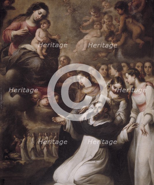  'Apparition of the Virgin to St. Dominic de Guzman in Toulouse', 1693, oil on canvas, in the Chu…