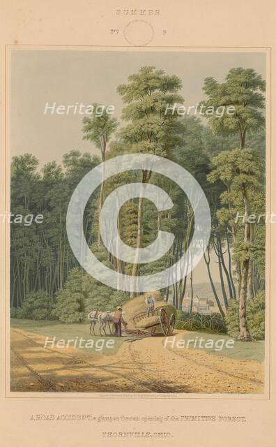 Summer--A Road Accident. A glimpse thro' an opening of the Primitive Forest... 1841. Creator: William James Bennett.