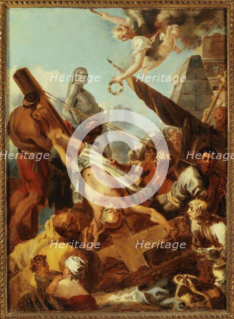Crucifiement de saint Pierre. Esquisse pour le "may" de Notre-Dame de 1643, 1643. Creator: Sébastien Bourdon.