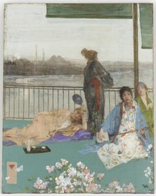 Variations in Flesh Colour and Green - The Balcony, 1864-1870; additions 1870-1879. Creator: James Abbott McNeill Whistler.