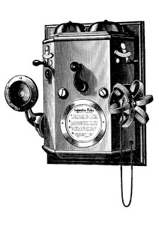 Edison telephone in a wall-mounted box, New York, 1890. Artist: Unknown