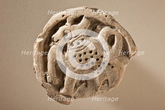 Boss with Feline (Possibly a Leopard) within a Roundel, 6th-8th century. Creator: Unknown.