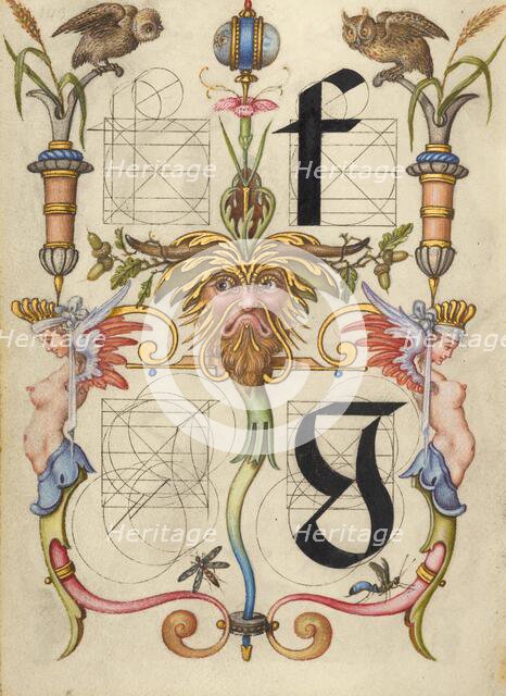 Guide for Constructing the Letters f and g; Mira calligraphiae monumenta, about 1591-1596. Creator: Joris Hoefnagel.