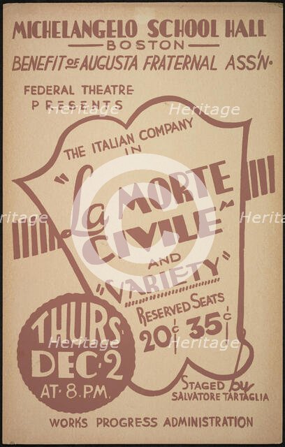 La Morte Civile, Boston, 1937. Creator: Unknown.