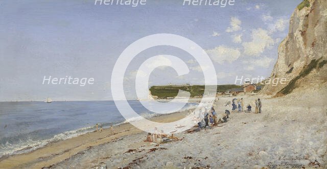 The Beach at Fécamp, 1875. Creator: Emile Flick.