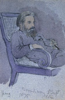 Portrait of man reclining in a chair, c1861-c1869. Creator: Alfred Frederick Pollock Harcourt.