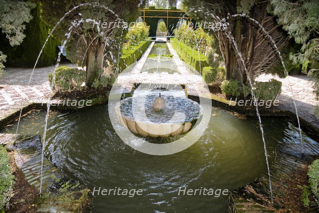 A fountain in the Palacio de Generalife, Alhambra, Granada, Spain, 2007. Artist: Samuel Magal
