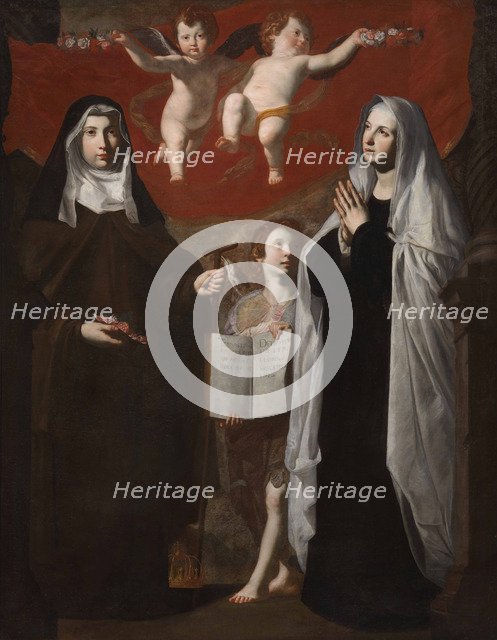 Saint Elizabeth of Hungary and Saint Frances of Rome.