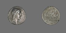 Denarius (Coin) Depicting the Genius Populi Romani, about 55 BCE. Creator: Unknown.