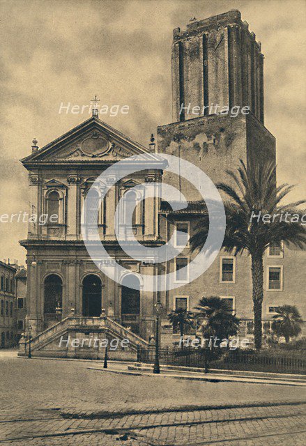 'Roma - Via Nazionale. Church of St. Catherine and the Tower of the Militie', 1910. Artist: Unknown.