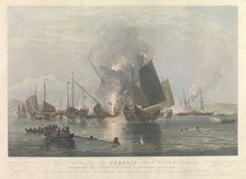 The iron steam ship "Nemesis" destroying the Chinese War Junks in Anson's Bay, 7 January 1841, 1843. Creator: Duncan; Edward (1803-1882).