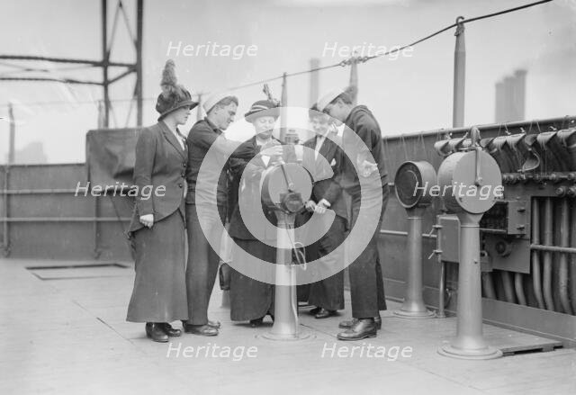 Visitors on USS Washington, between c1910 and c1915. Creator: Bain News Service.