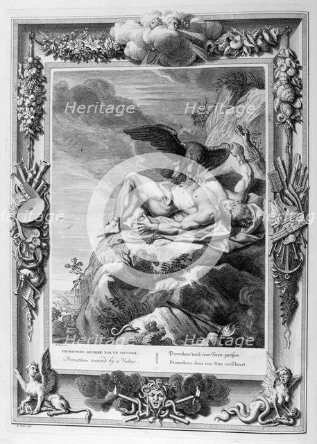 Prometheus tortured by a vulture, 1733. Artist: Bernard Picart