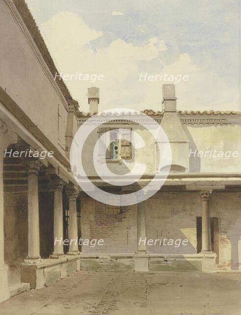 The cloister of San Gregorio in Venice, c1851. Creator: Carl Theodor Reiffenstein.