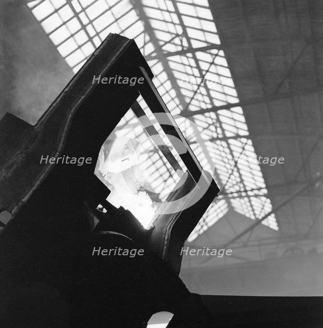 Welder working at the Landsverk factory, Landskrona, Sweden, 1957. Artist: Unknown