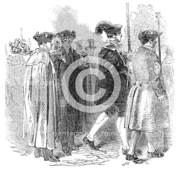 Lichfield "Greenhill Bower" - Sergeants at Mace, Sword Bearer, Crier, 1850. Creator: Unknown.