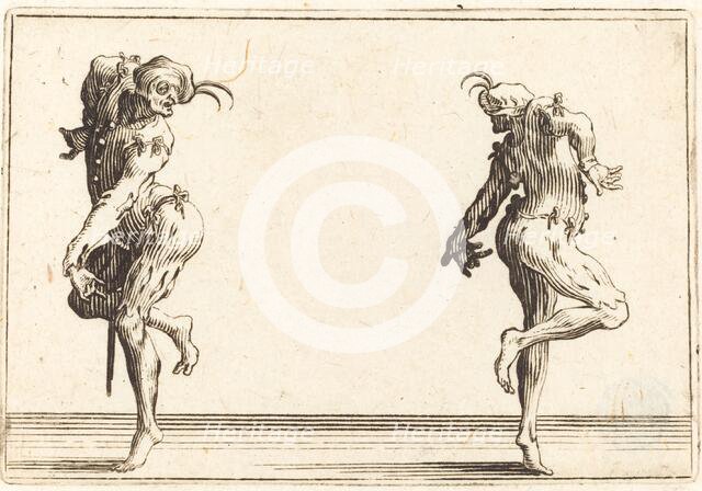 Two Pantaloons Dancing, c. 1622. Creator: Jacques Callot.