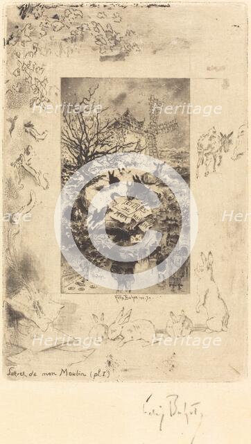 Title Page for "Lettres de Mon Moulin", c. 1885. Creator: Felix Hilaire Buhot.