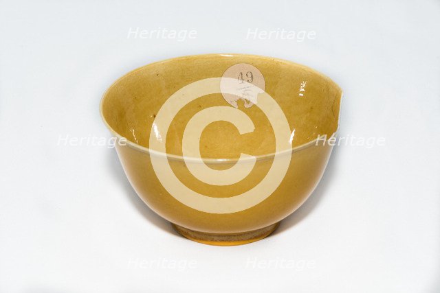 Imperial yellow bowl, 1875-1908. Artist: Unknown.