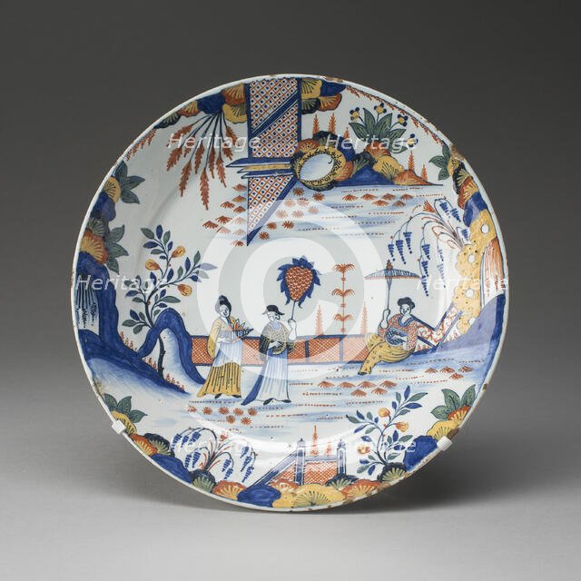 Plate, Delft, c. 1750. Creator: Delftware.