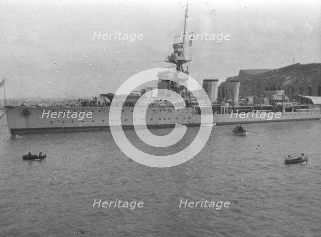 HMS 'Cardiff', British C-class light cruiser, Malta, c1920s(?). Artist: Unknown