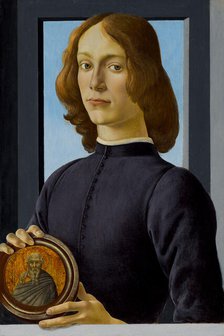 Young Man Holding a Roundel, c. 1480. Creator: Botticelli, Sandro (1445-1510).