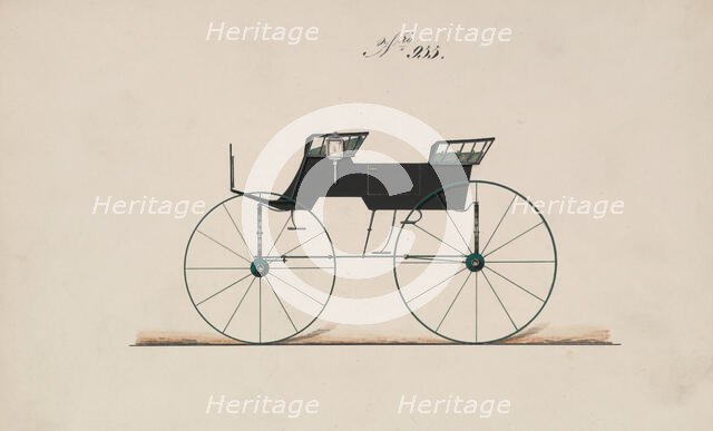 Design for 4 seat Phaeton, no top, no. 955, 1850-70. Creator: Brewster & Co.