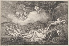Mars and Sleeping Venus with Putti, 1799., 1799. Creator: Thomas Rowlandson.