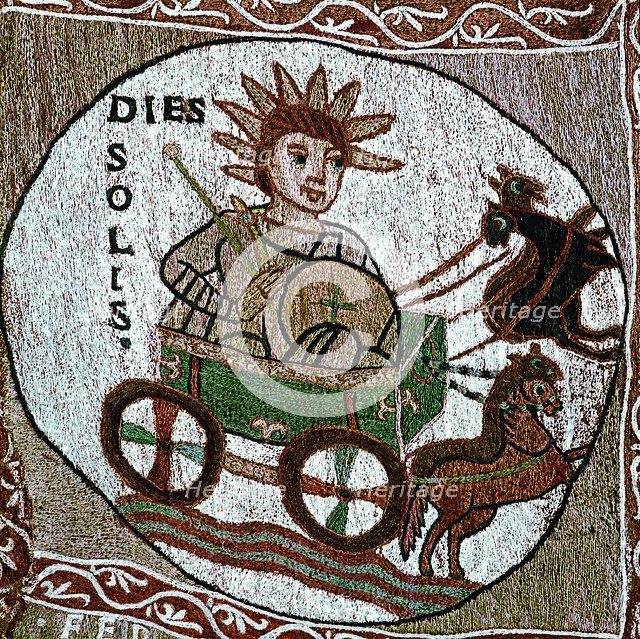 Tapestry of Creation, Romanesque of the 12th century, detail related to the sun.