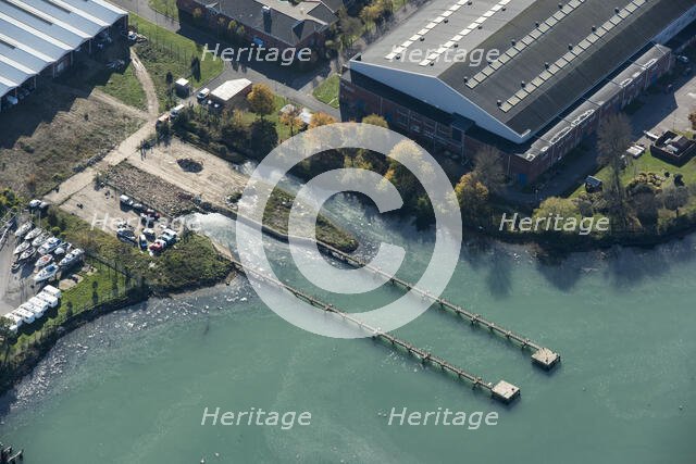 Gunboat Traverser system at Haslar, Gosport, Hampshire, 2020. Creator: Damian Grady.