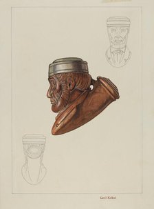 Pipe Head: Lincoln, c. 1937. Creator: Carl Keksi.