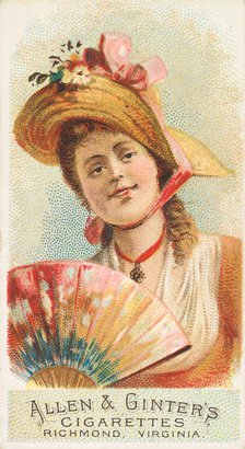 Plate 5, from the Fans of the Period series (N7) for Allen & Ginter Cigarettes Brands, 1889. Creator: Allen & Ginter.
