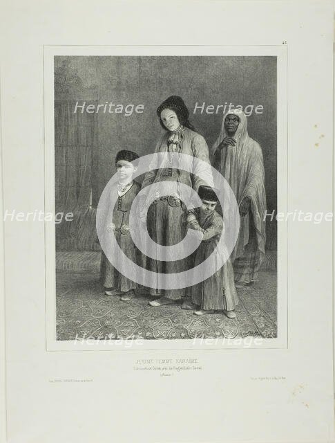 Young Karaïme Woman, Tchioufout-Galech Near Baghtcheh-Saraï, Crimea, 1840. Creator: Auguste Raffet.