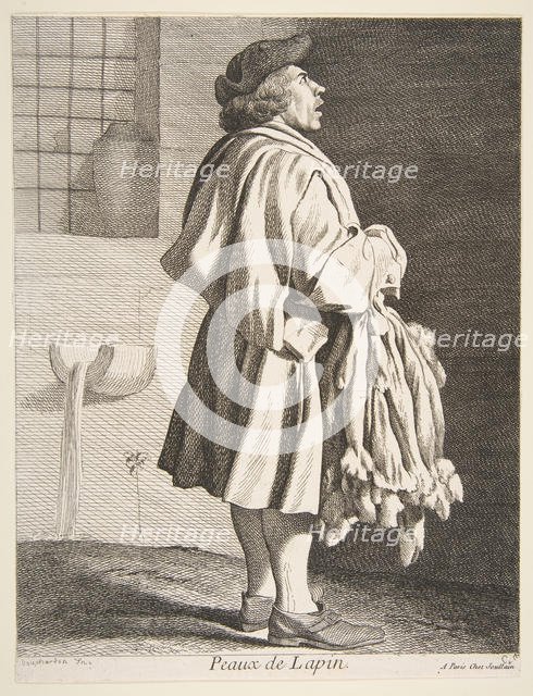 Rabbit Pelt Peddler, 1737. Creator: Caylus, Anne-Claude-Philippe de.