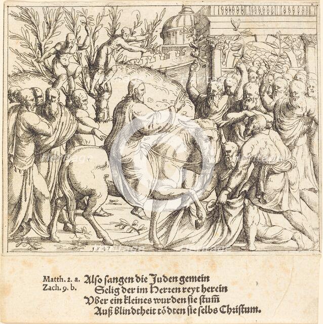 The Entry into Jerusalem, 1547. Creator: Augustin Hirschvogel.