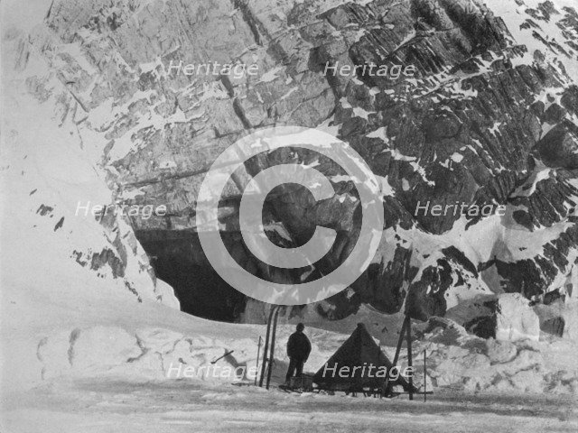 'Levick Outside Camp at Penelope Point', 1912, (1913). Artist: G Murray Levick.