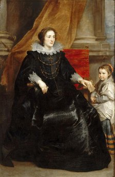 Portrait of a distinguished lady with her daughter, ca 1632. Creator: Dyck, Sir Anthony van (1599-1641).