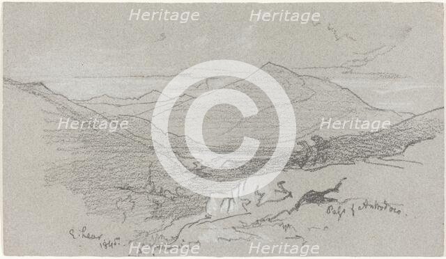 Mountainous View from Antrodoco, 1845. Creator: Edward Lear.