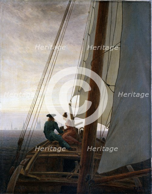 'On Board a Sailing Ship', between 1818 and 1820.  Artist: Caspar David Friedrich