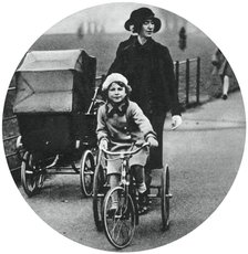Princess Elizabeth riding a tricycle, March 1932, (1937). Artist: Unknown