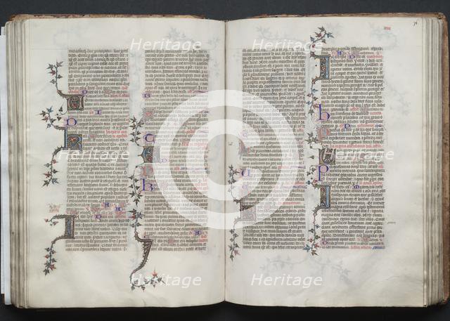 The Gotha Missal: Fol. 76r, Text, c. 1375. Creator: Master of the Boqueteaux (French); Workshop, and.