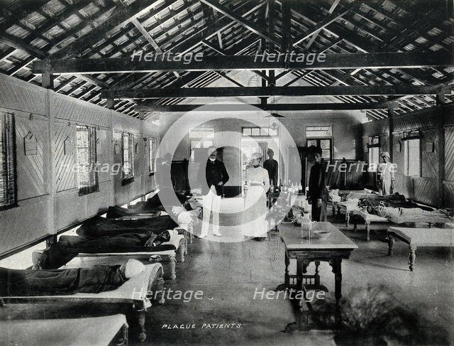 Bombay plague epidemic, 1896-1897: interior of a plague hospital, 1896/1897. Creator: Clifton & Co.
